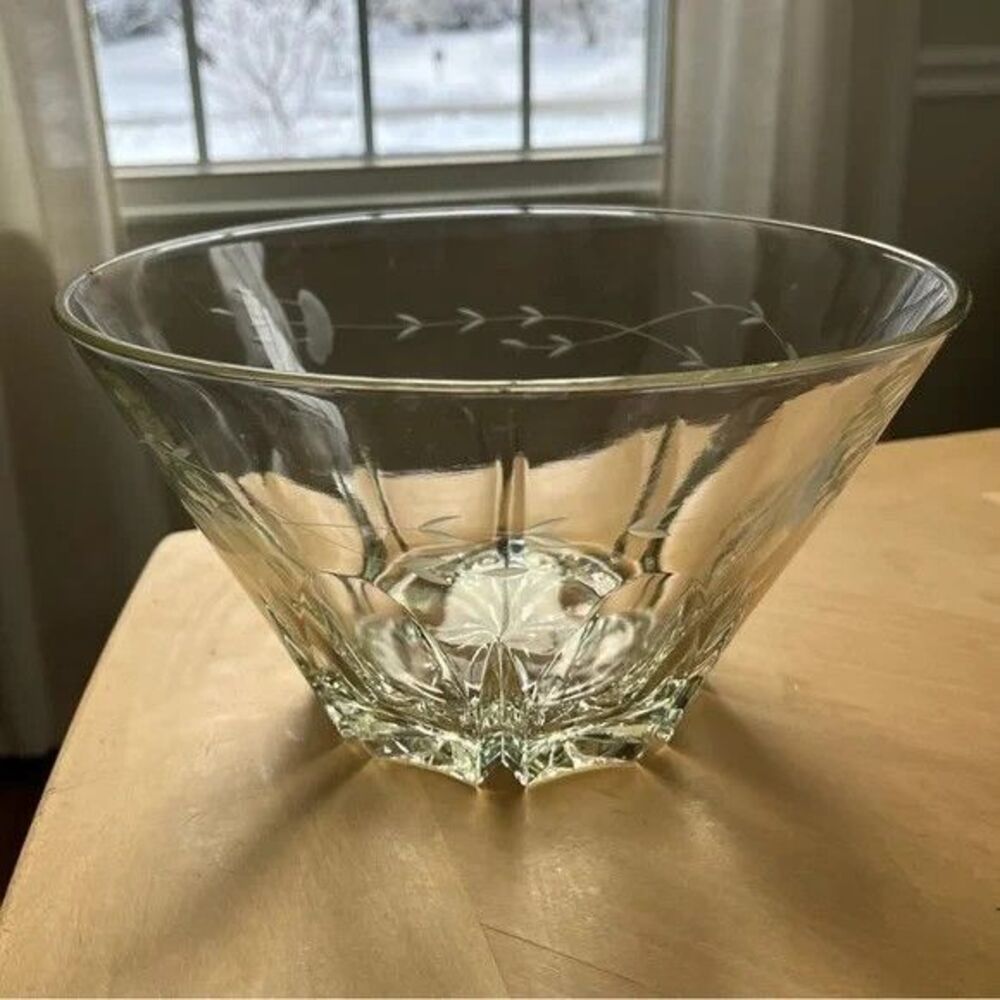 Princess House "Heritage" lead crystal salad/serving bowl, VINTAGE 6"x 9.75"